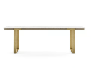 URBINO - Rectangular marble table with metal base _ Casa Covre